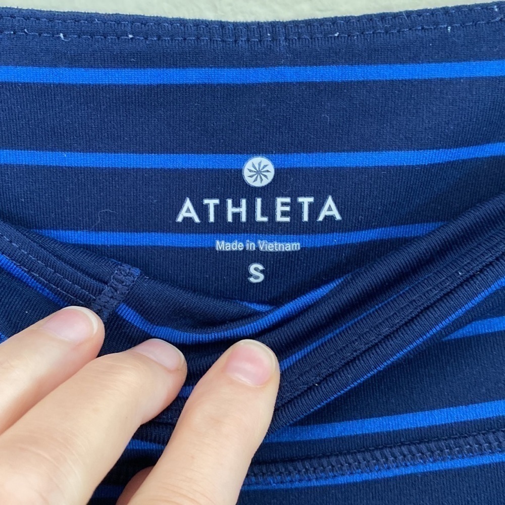 Athleta Chatauranga leggings blue stripe full length - Picture 4 of 5